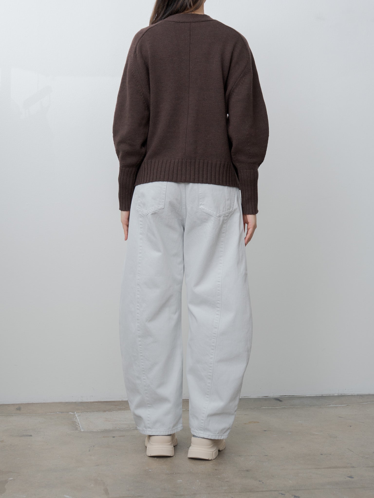 Balloon Sleeve Cardigan - Wood