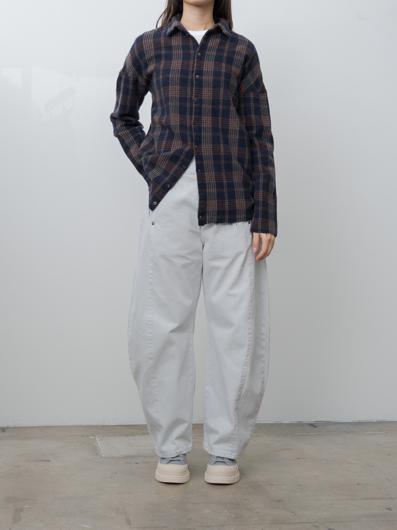 Tartan Soft Collar Shirt - Ink