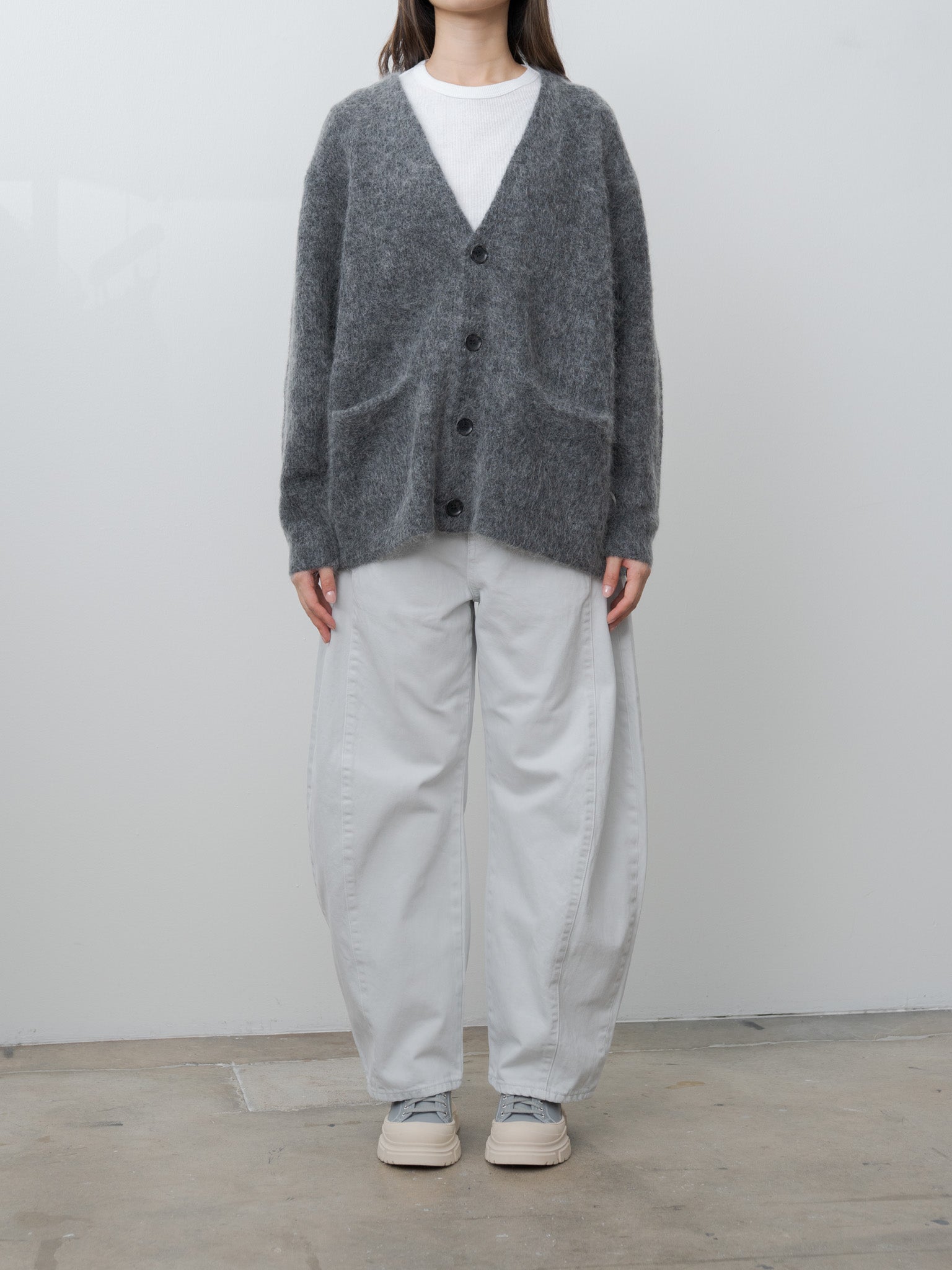 Mohair Cardigan - Charcoal