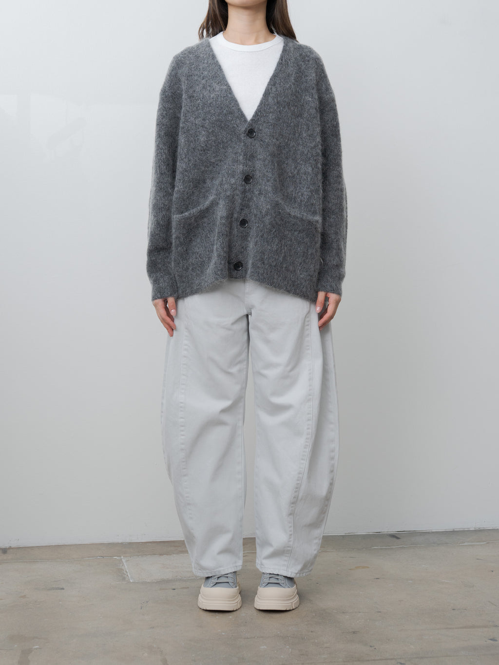 Mohair Cardigan - Charcoal