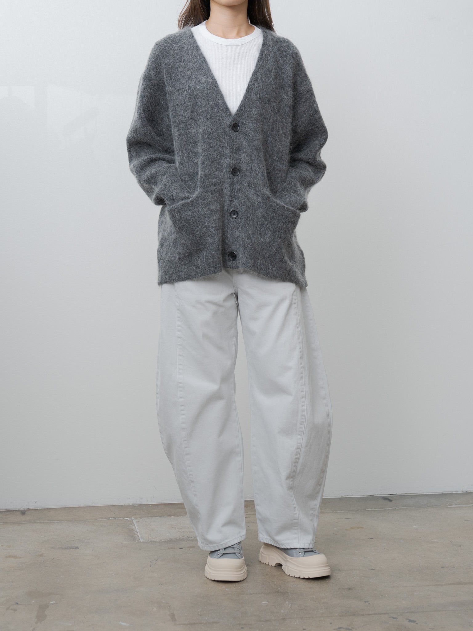 Mohair Cardigan - Charcoal