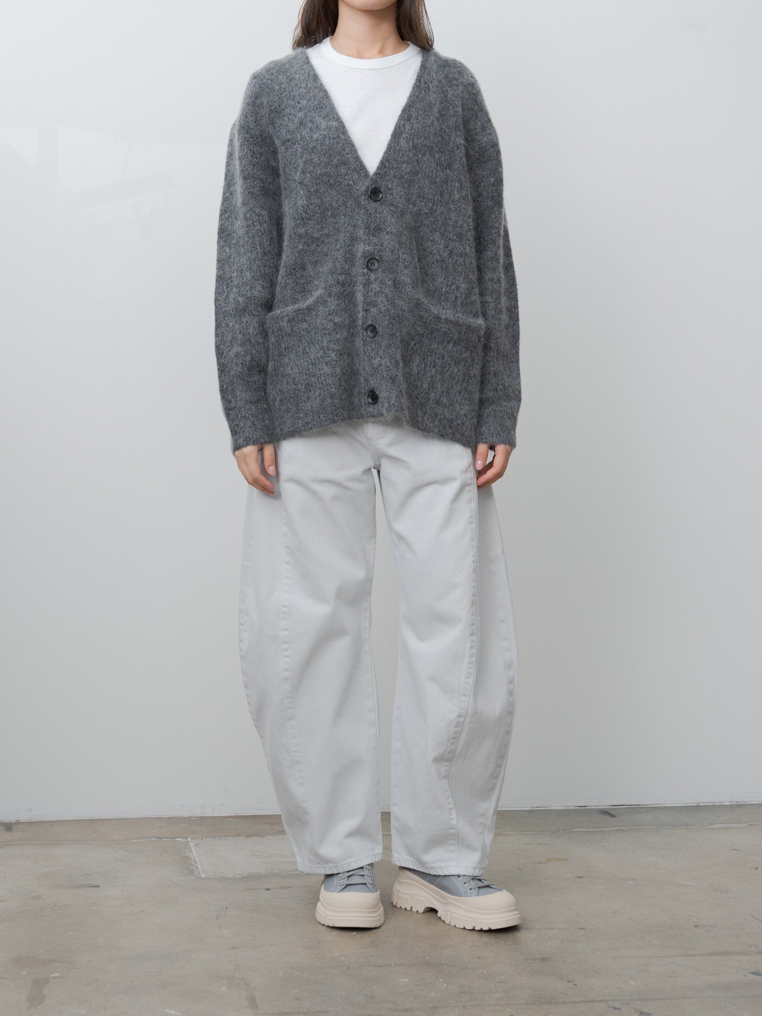 Mohair Cardigan - Charcoal