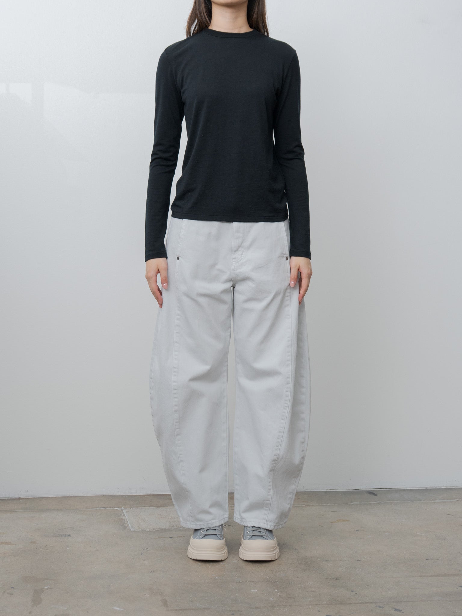 Wool Soft Jersey L/S Tee - Black