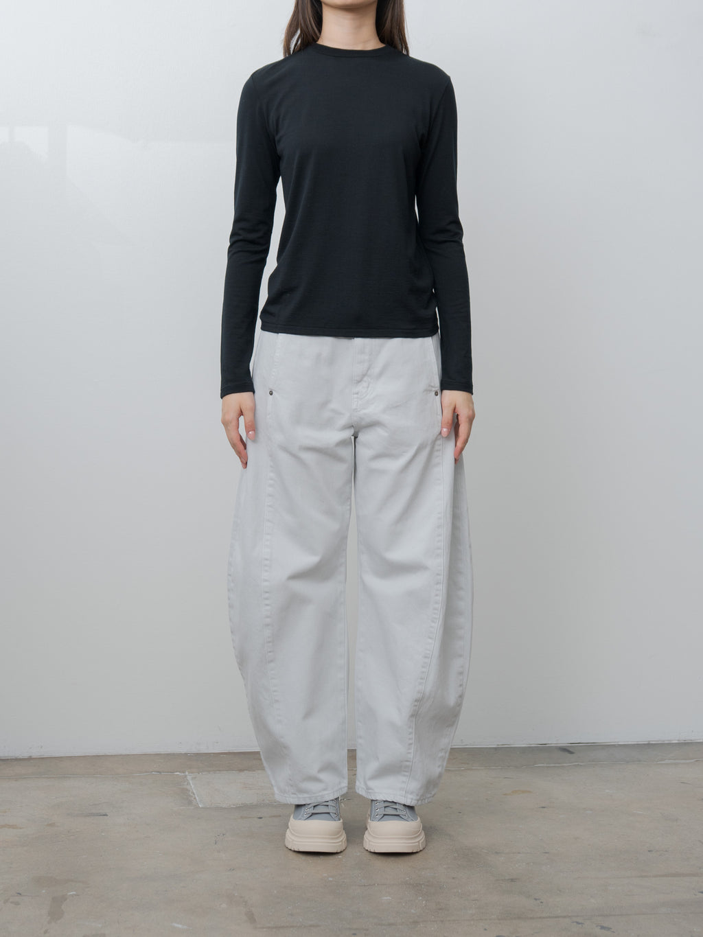 Wool Soft Jersey L/S Tee - Black