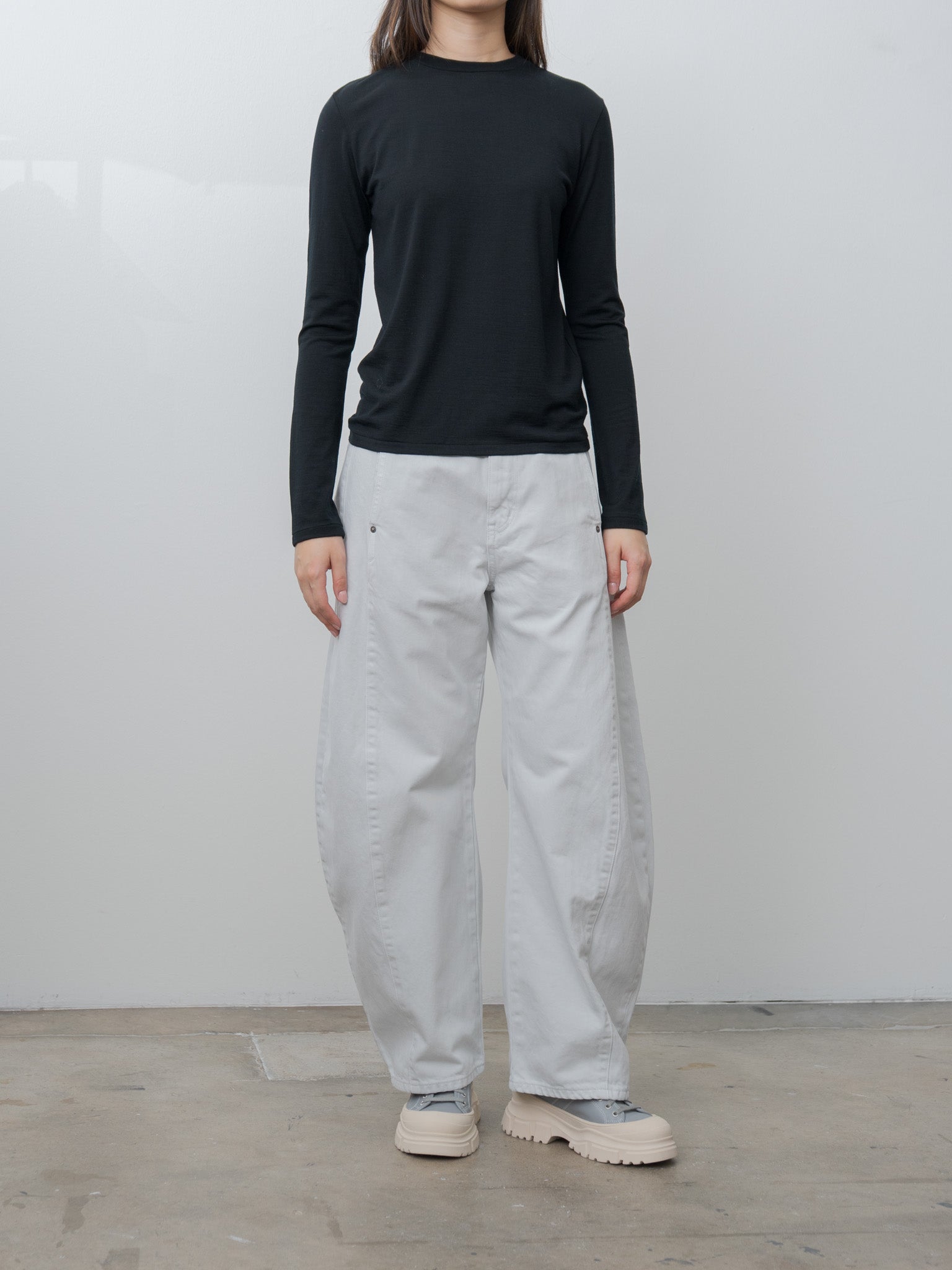 Wool Soft Jersey L/S Tee - Black