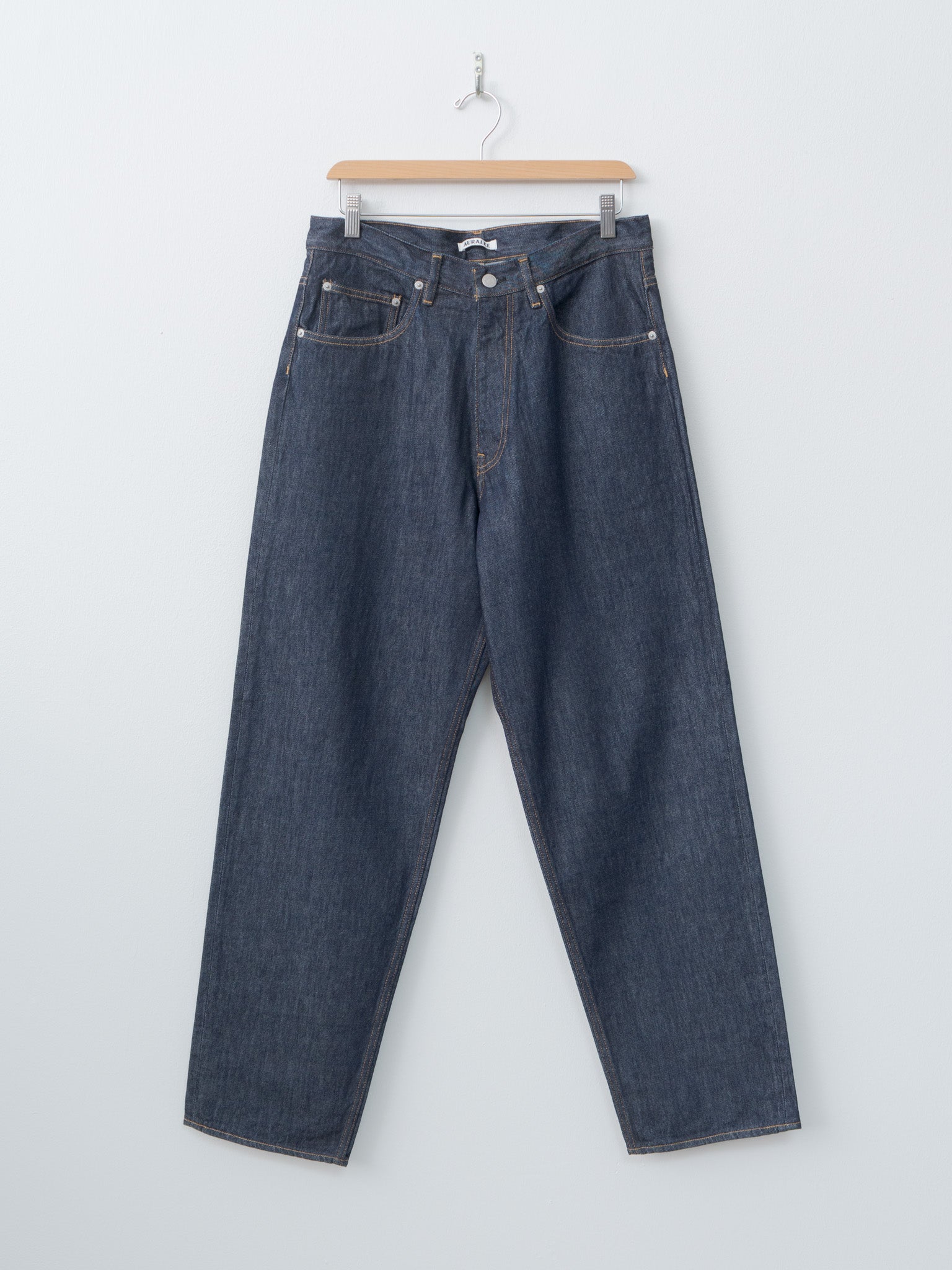 【AURALEE】HARD TWIST DENIM WIDE PANTS Auralee Hard Twist Denim Wide Pants in Indigo Curated at