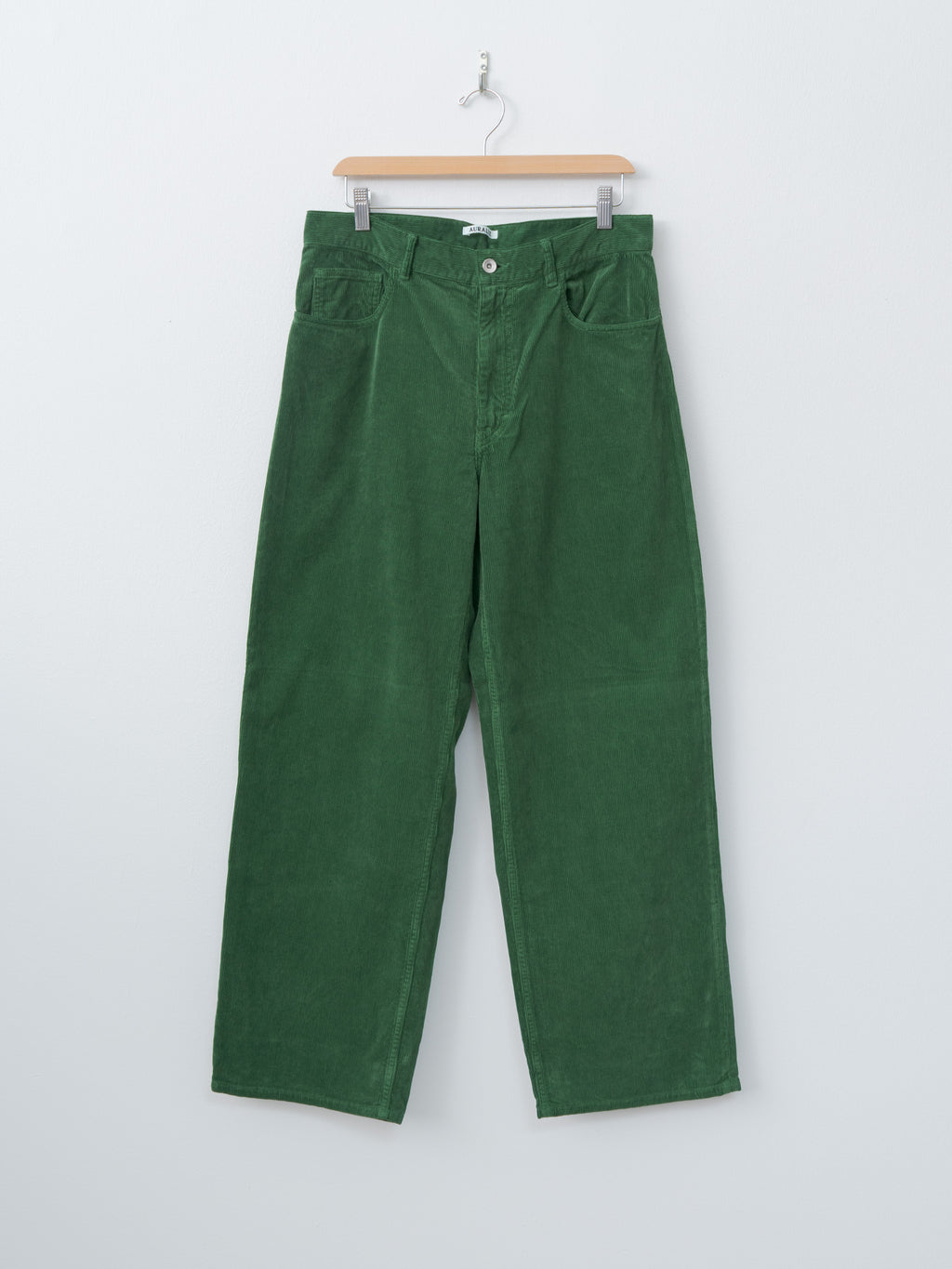 Pigment Dyed Finx Corduroy Wide 5P Pants - Forest Green