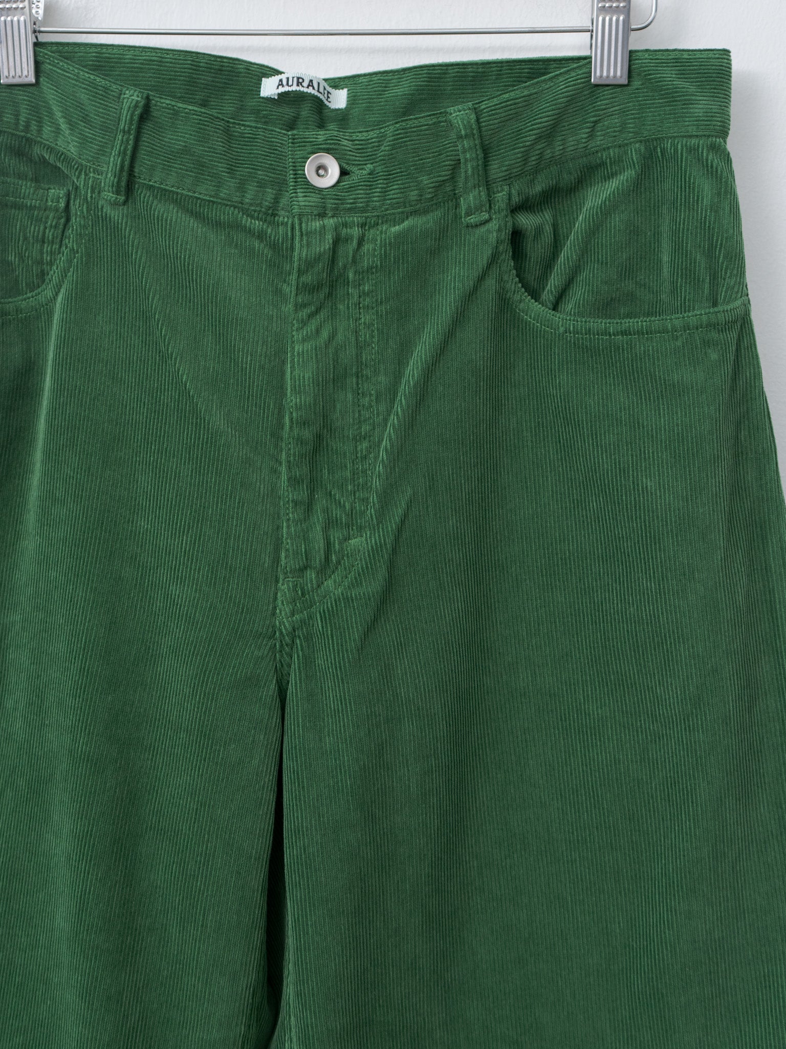 Pigment Dyed Finx Corduroy Wide 5P Pants - Forest Green