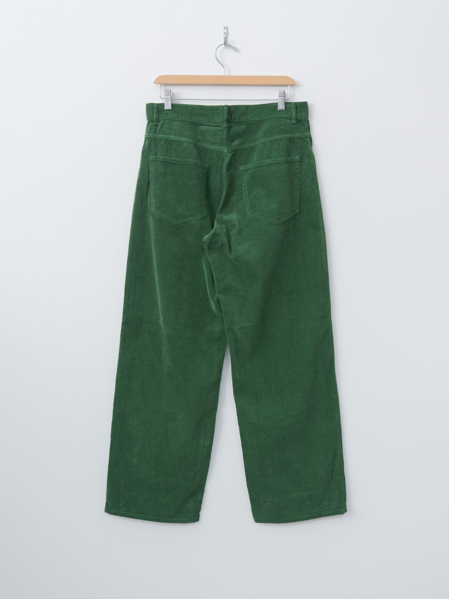 Pigment Dyed Finx Corduroy Wide 5P Pants - Forest Green