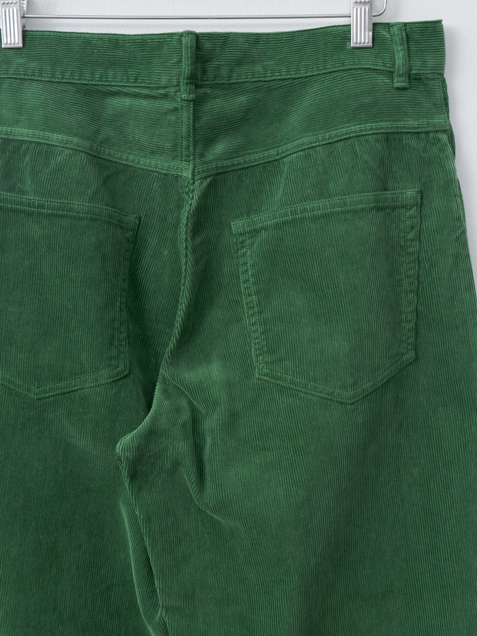 Pigment Dyed Finx Corduroy Wide 5P Pants - Forest Green