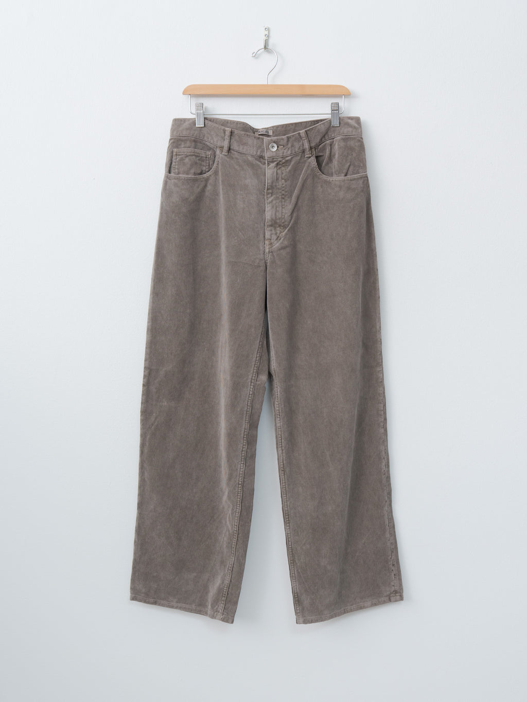 Pigment Dyed Finx Corduroy Wide 5P Pants - Olive Brown