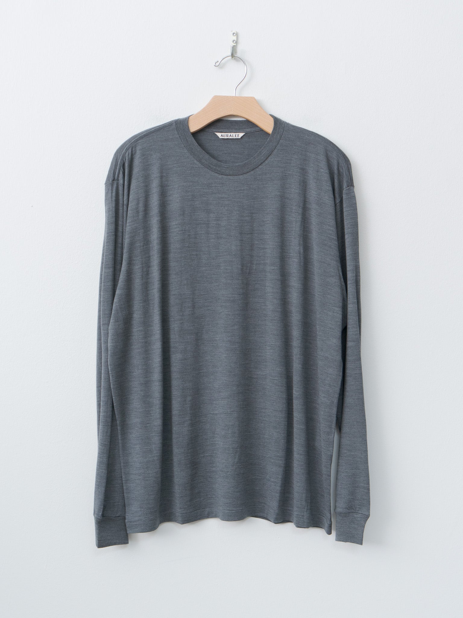 Wool Soft Jersey L/S Tee - Top Charcoal