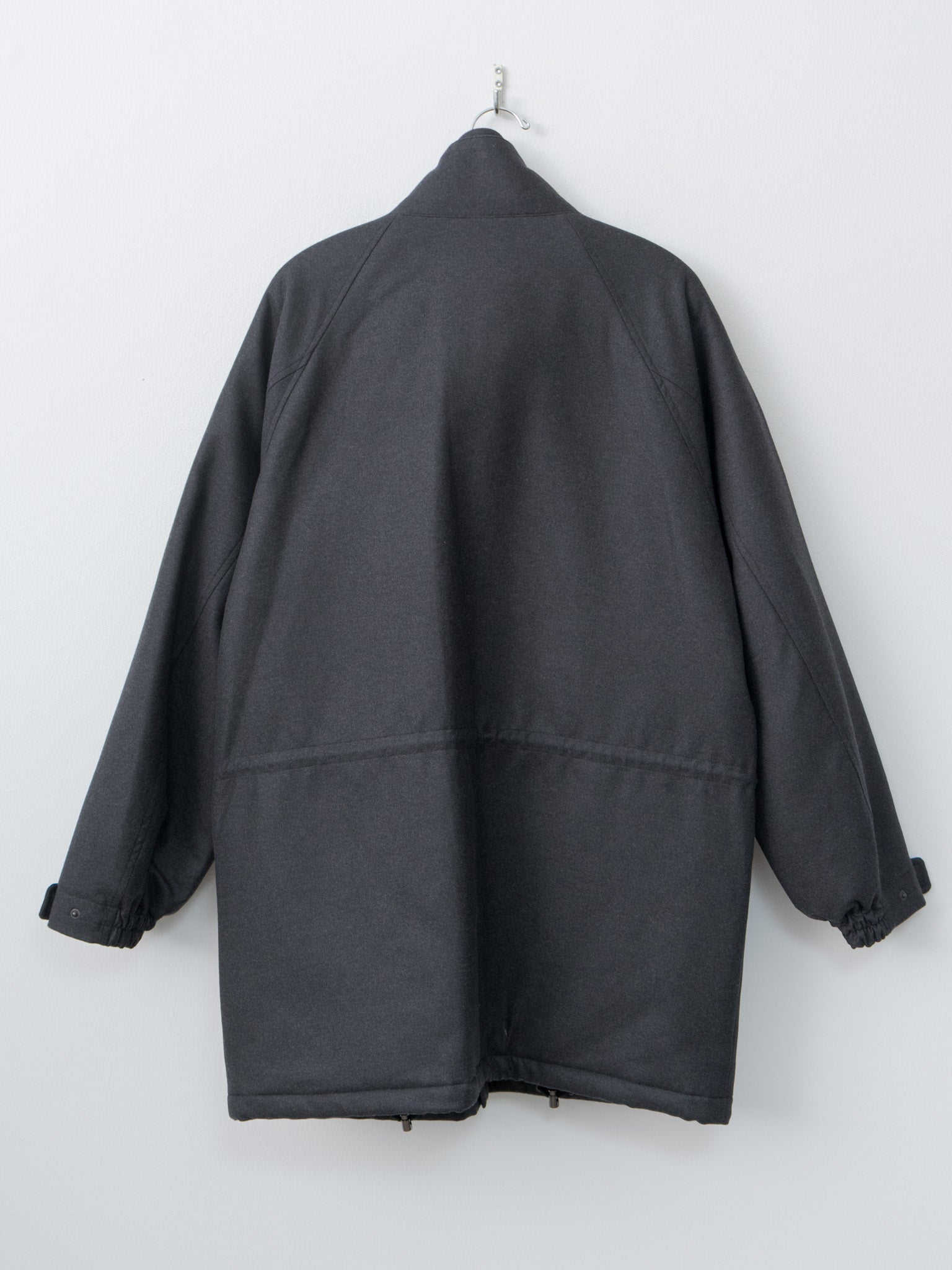 Wool Fulling Flannel Padded Over Blouson - Top Charcoal