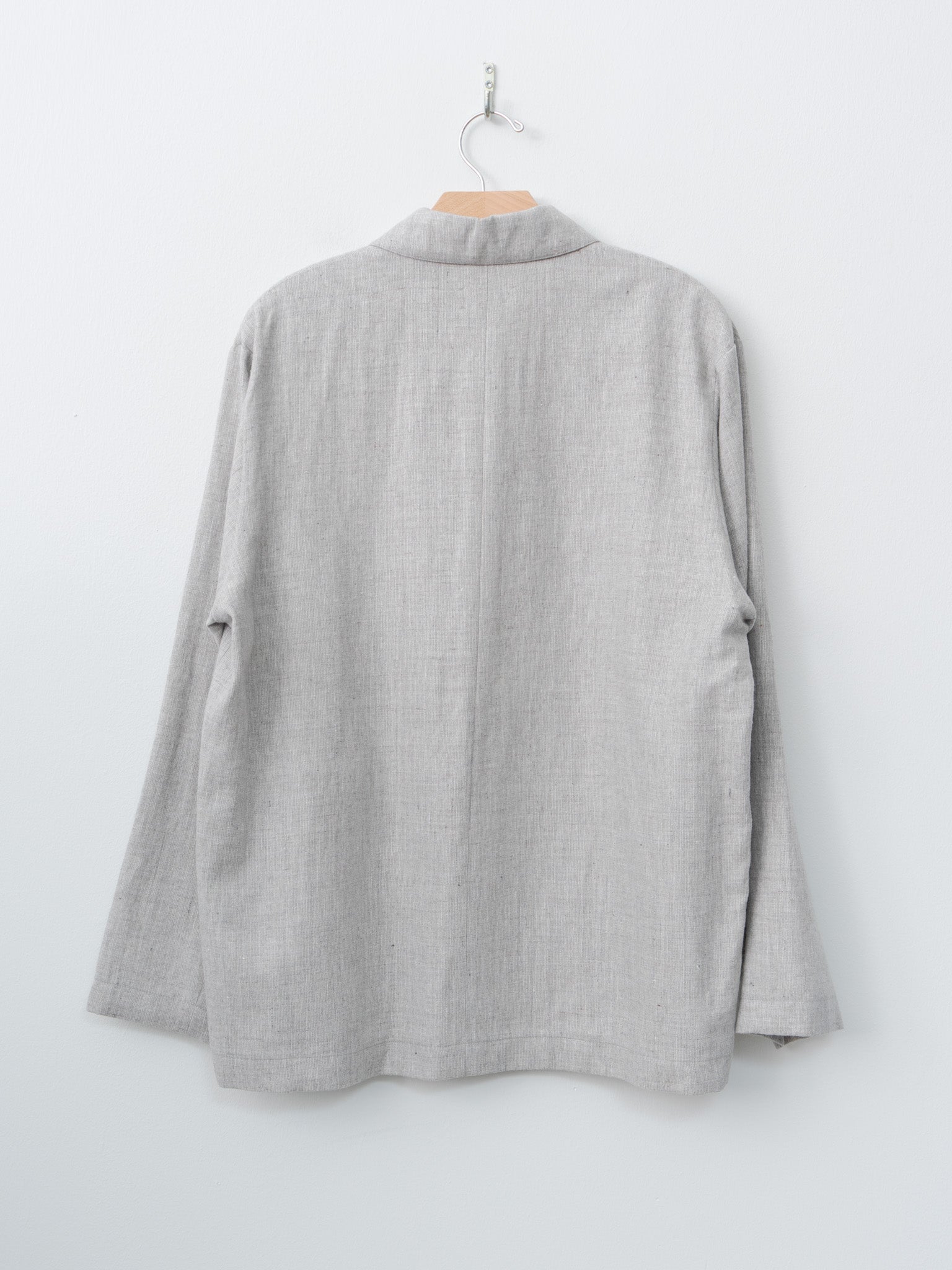 Linen Wool Twill Shirt Jacket - Light Gray