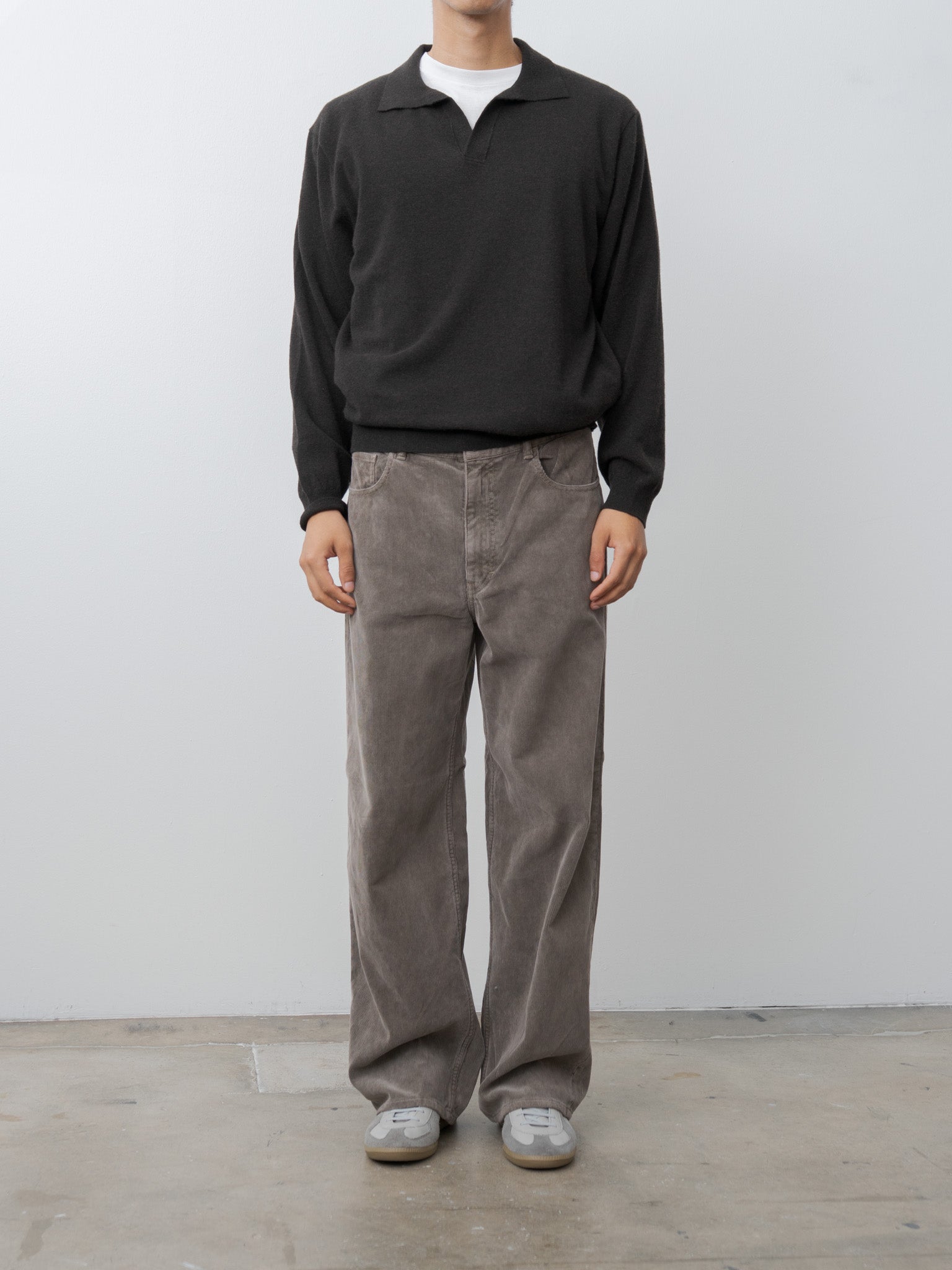 Super Light Wool Skipper Polo Sweater - Brown