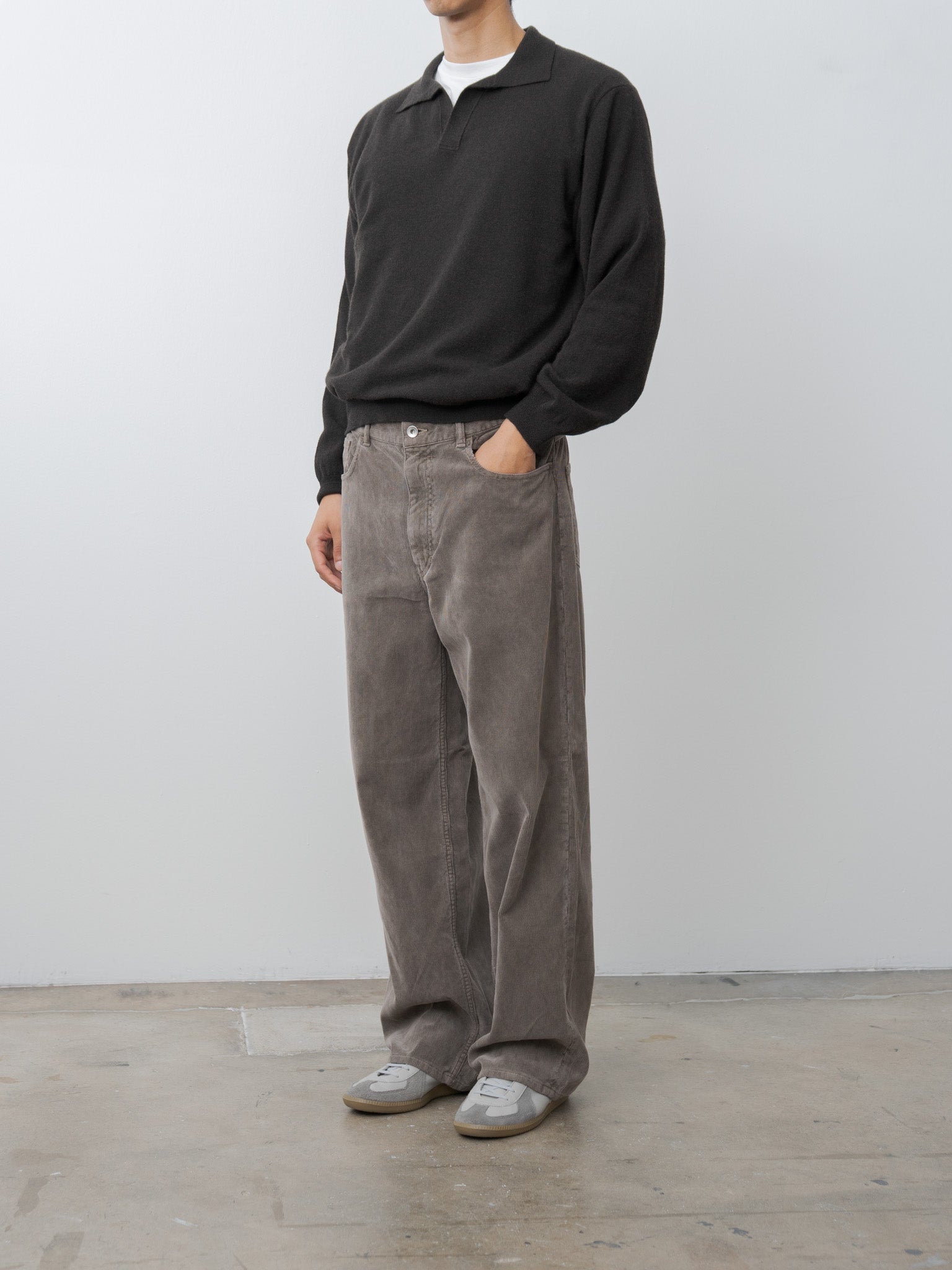 Super Light Wool Skipper Polo Sweater - Brown