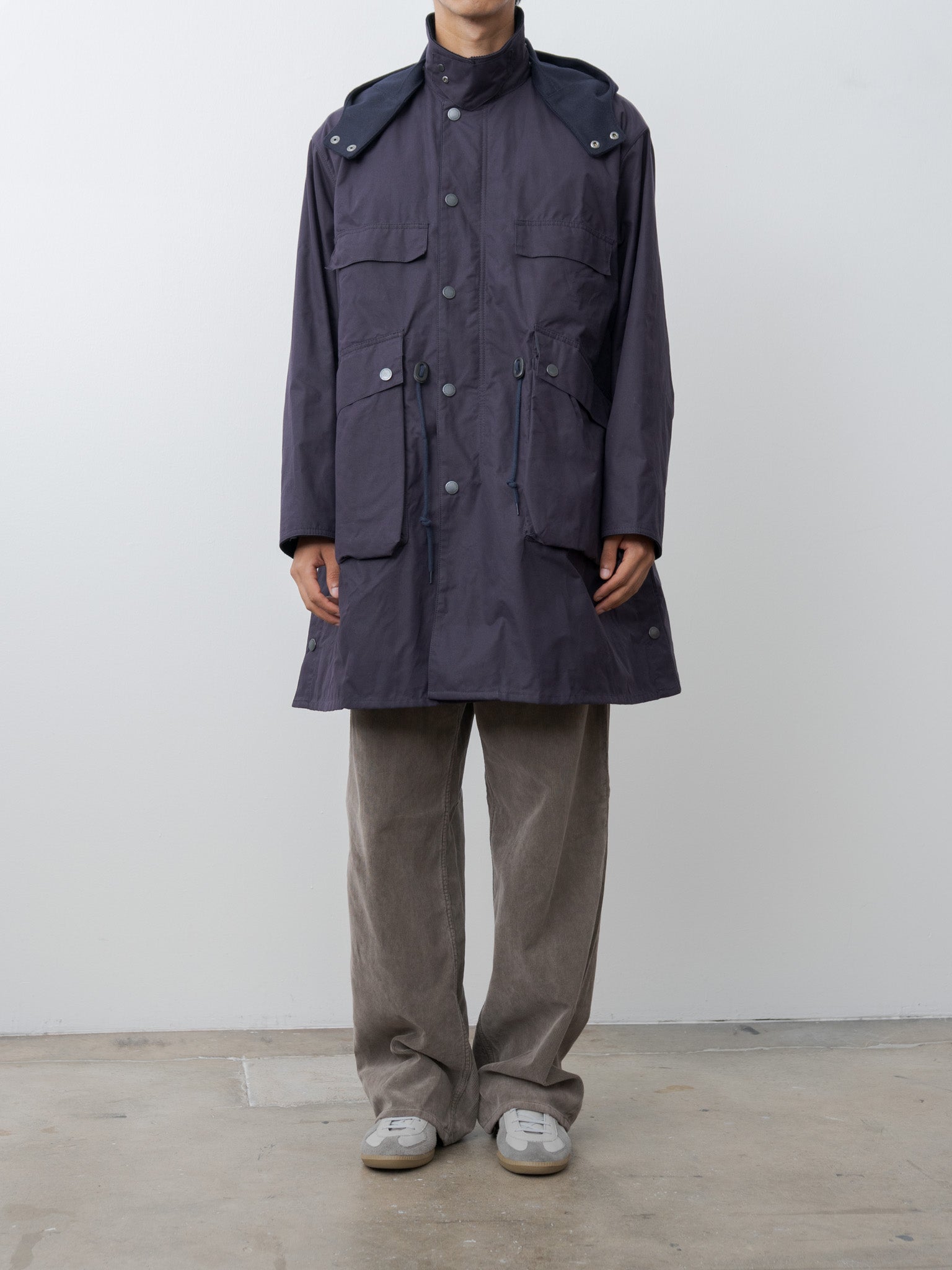 Pigment Dyed Finx Corduroy Wide 5P Pants - Olive Brown