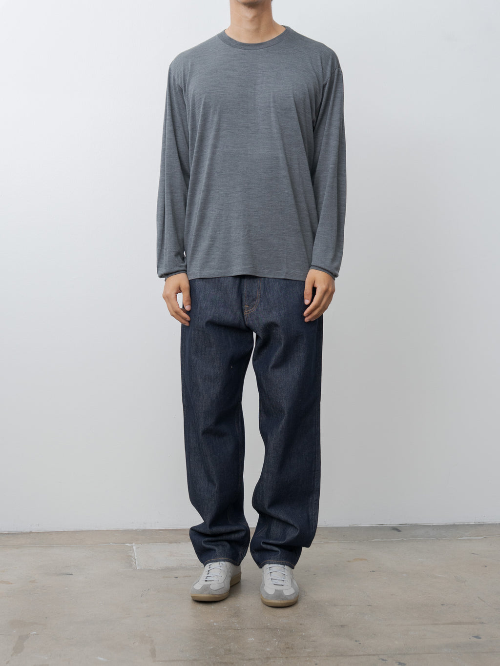 Wool Soft Jersey L/S Tee - Top Charcoal