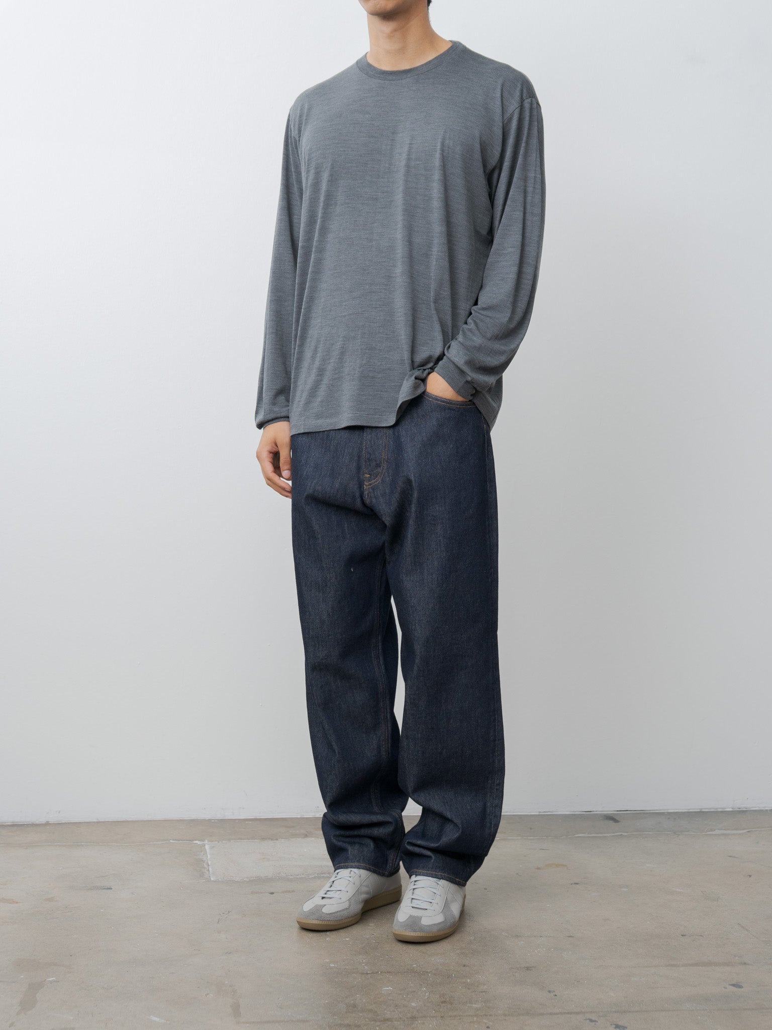Wool Soft Jersey L/S Tee - Top Charcoal