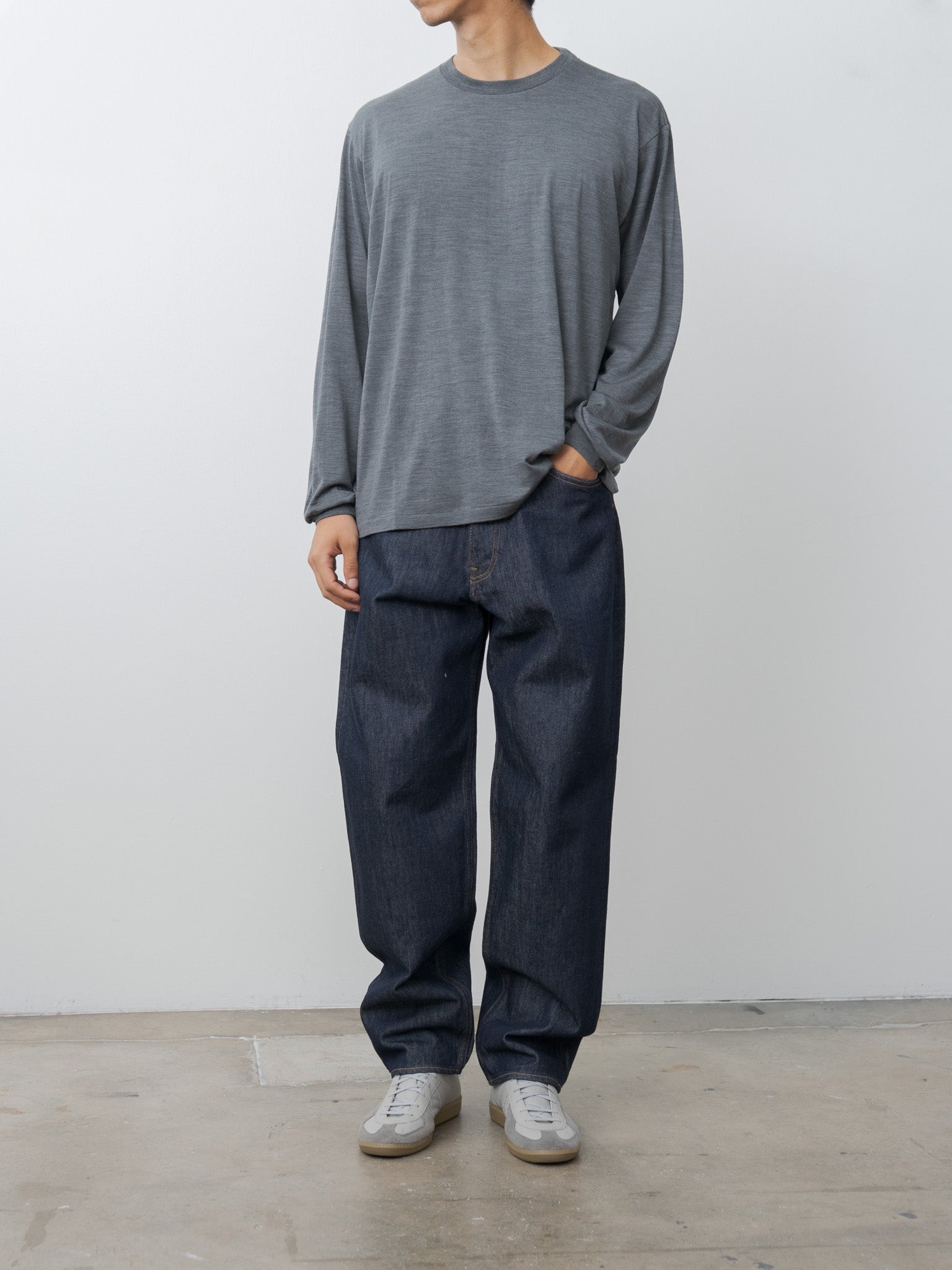 Hard Twist Denim Wide Pants - Indigo