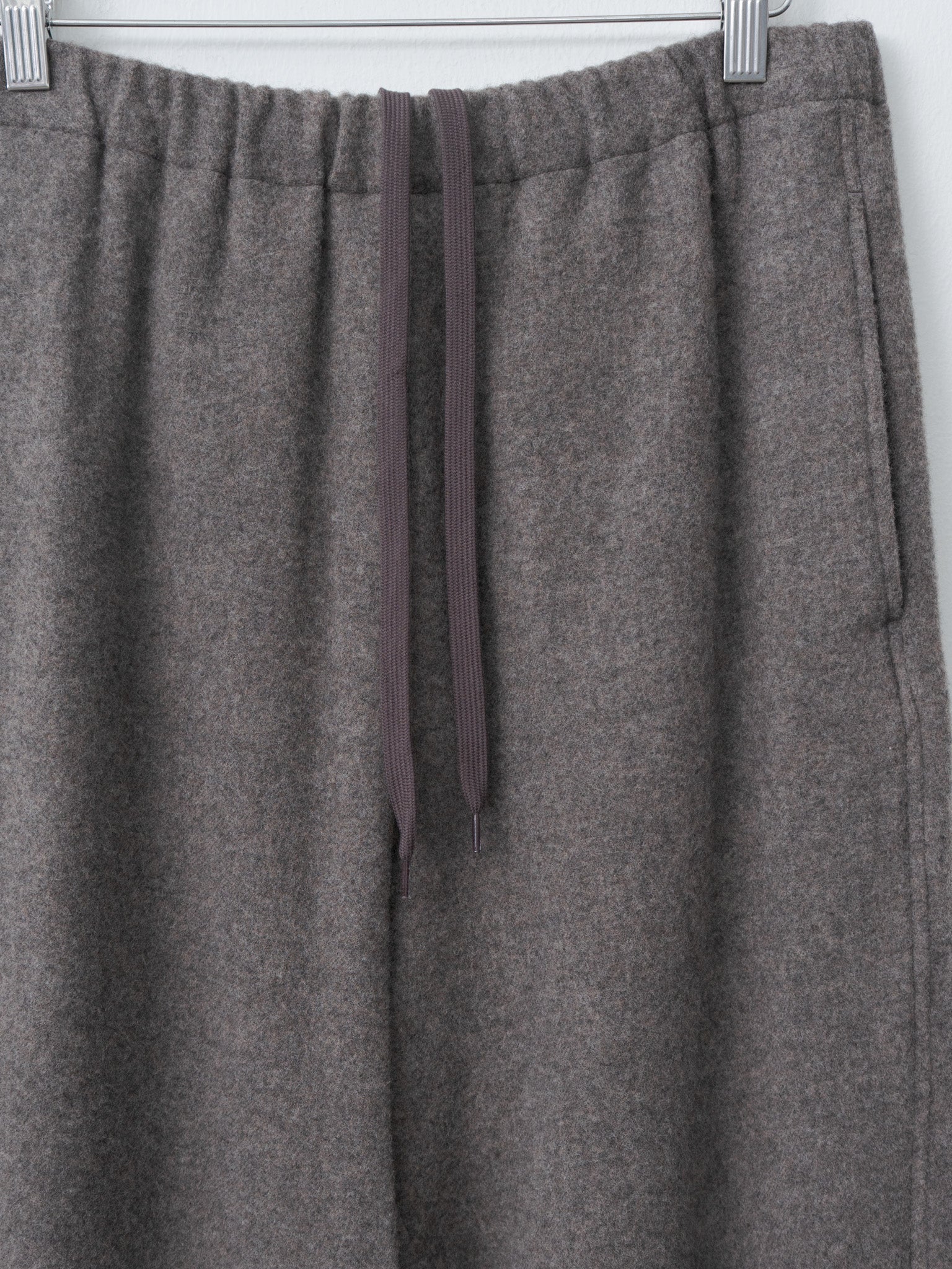 Wool Cashmere Fleece Easy Trouser - Gray Brown