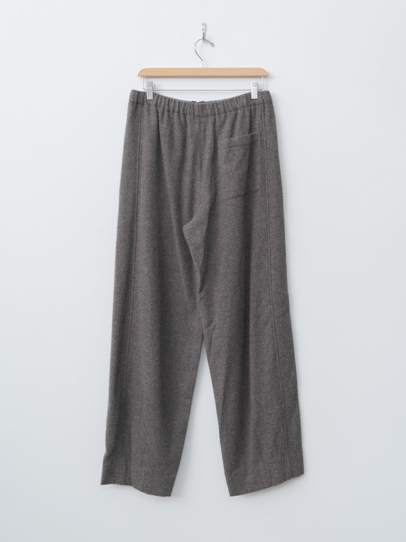 Wool Cashmere Fleece Easy Trouser - Gray Brown
