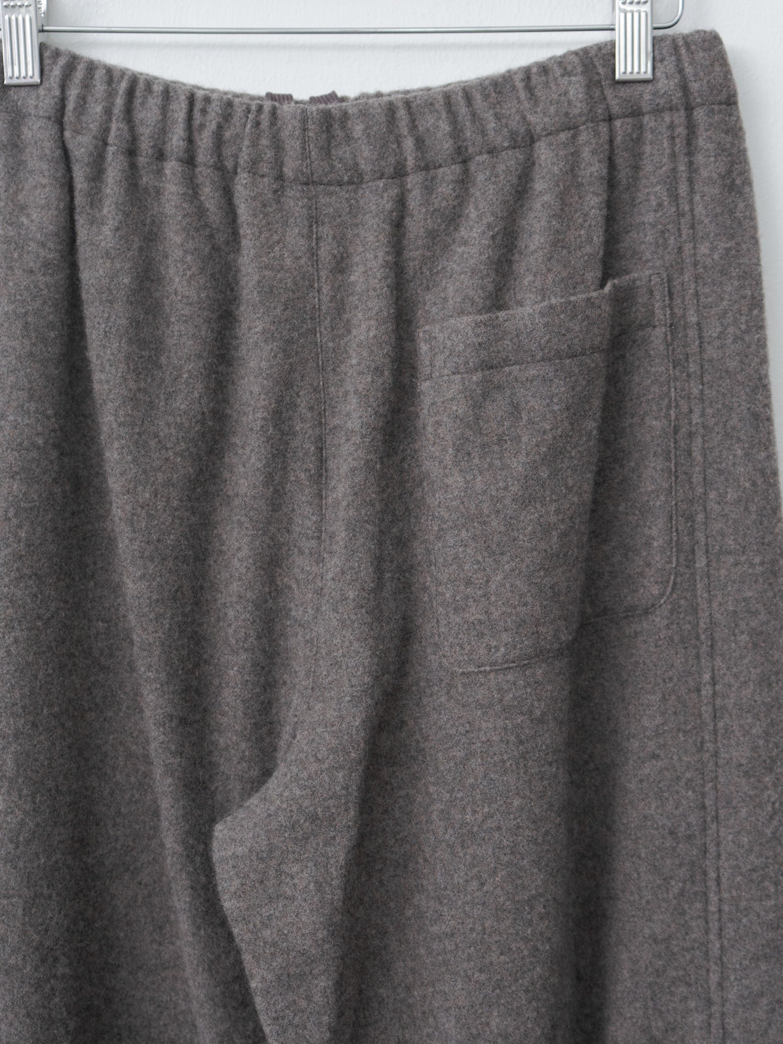 Wool Cashmere Fleece Easy Trouser - Gray Brown