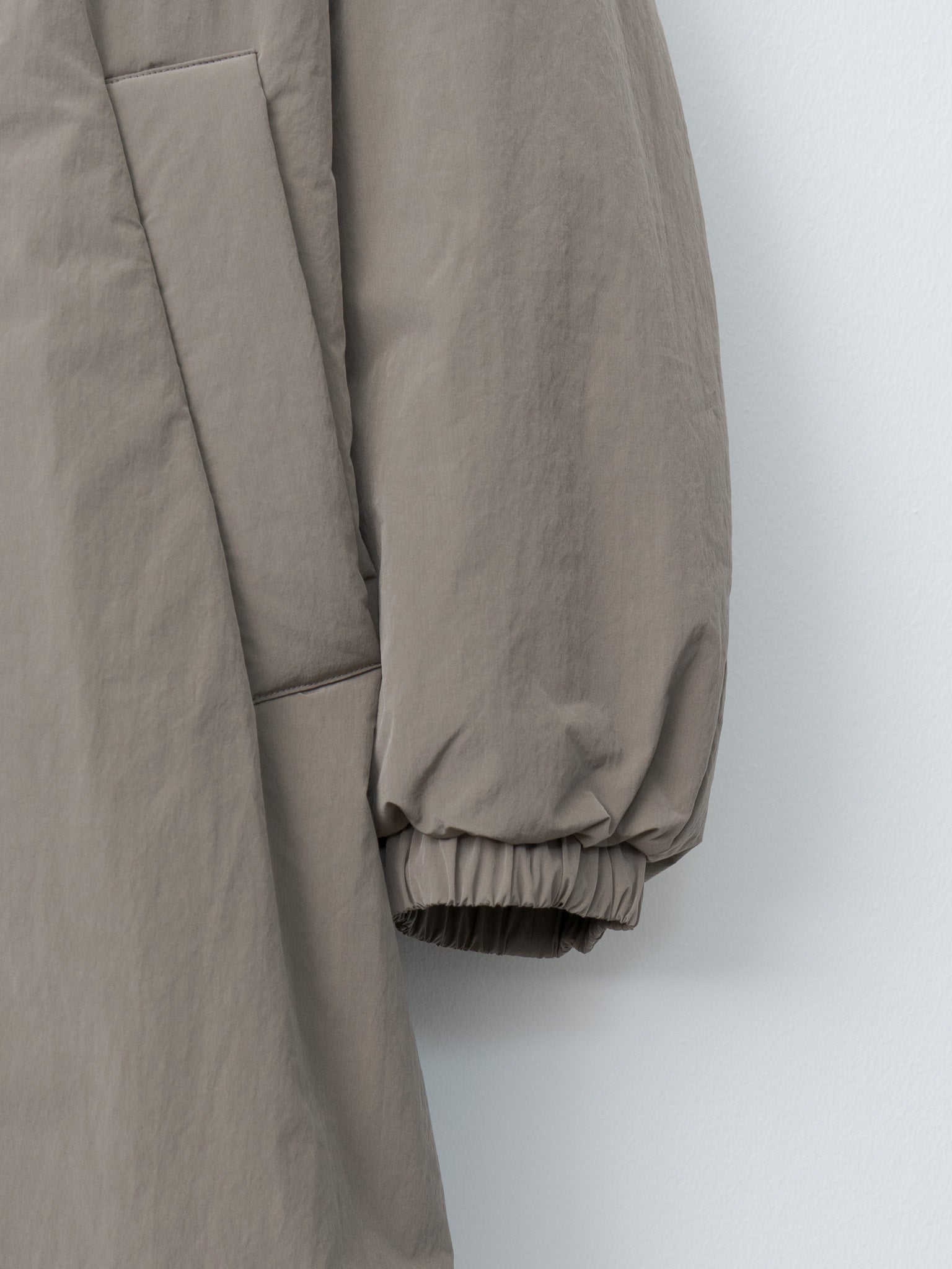 Oversized Padded Hoodie Coat - Taupe