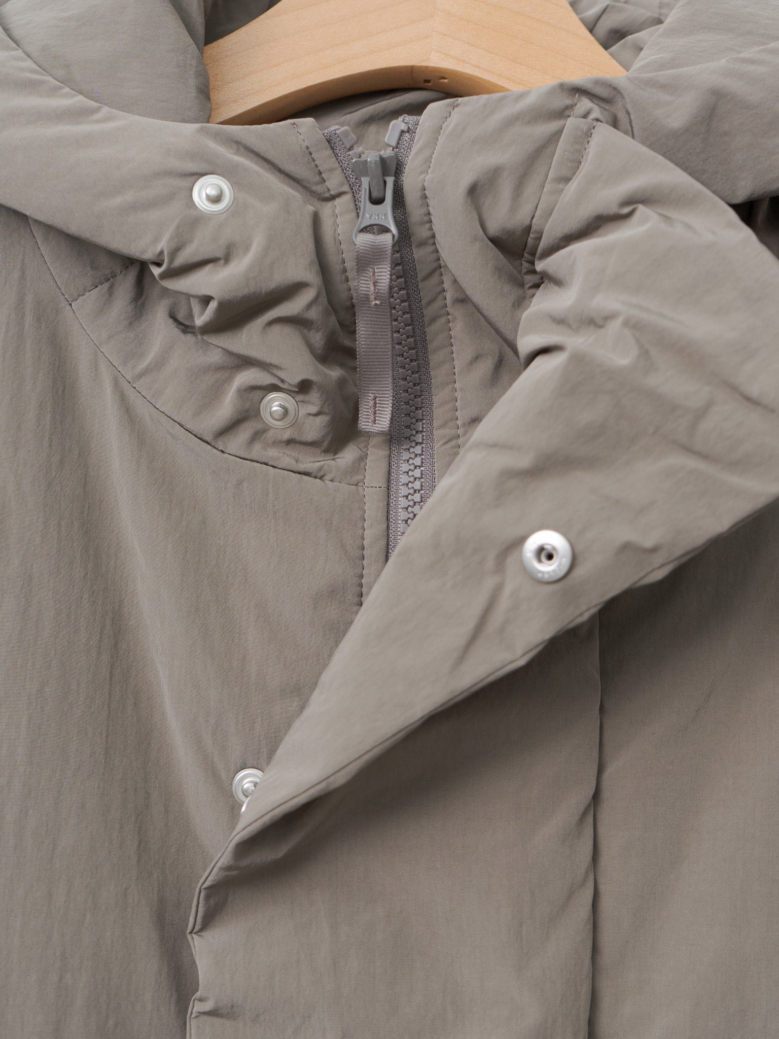 Oversized Padded Hoodie Coat - Taupe