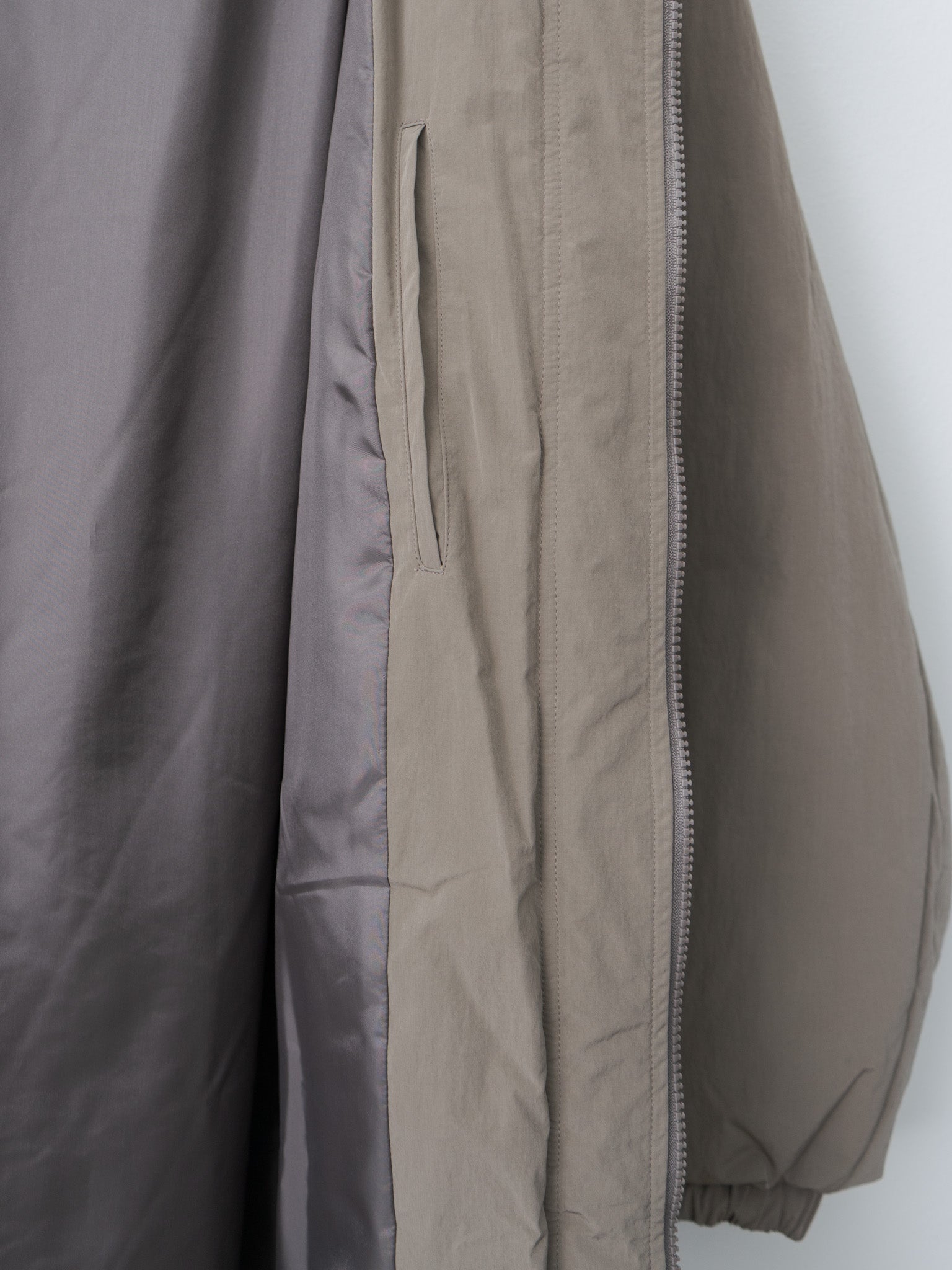 Oversized Padded Hoodie Coat - Taupe