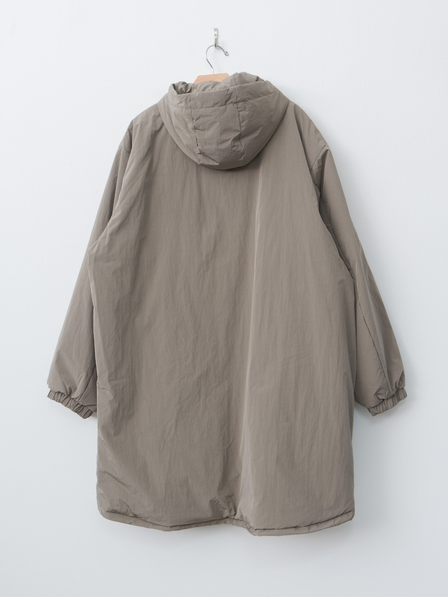 Oversized Padded Hoodie Coat - Taupe