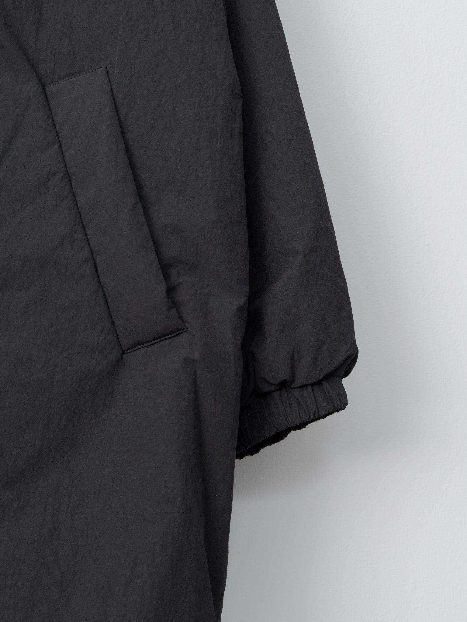 Oversized Padded Hoodie Coat - Black