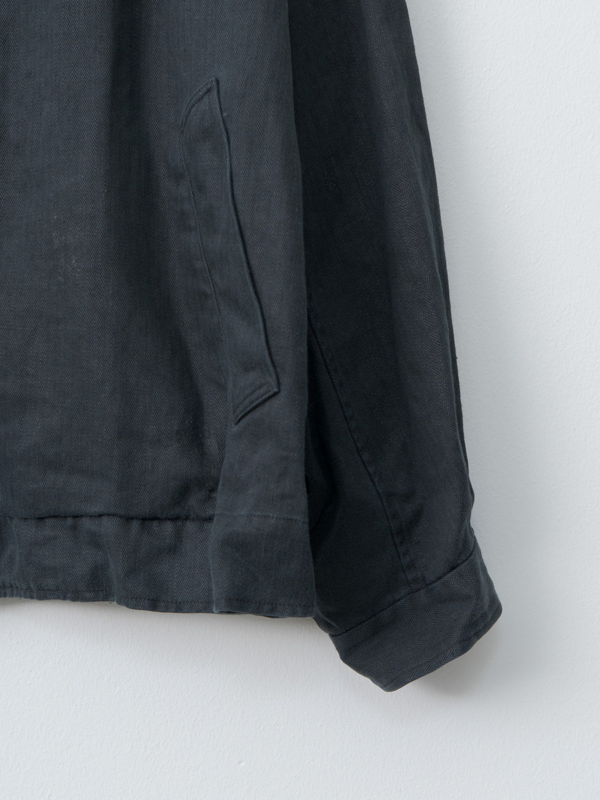Namu Shop - ssstein Heavy Linen Herringbone Zip Jacket - Black