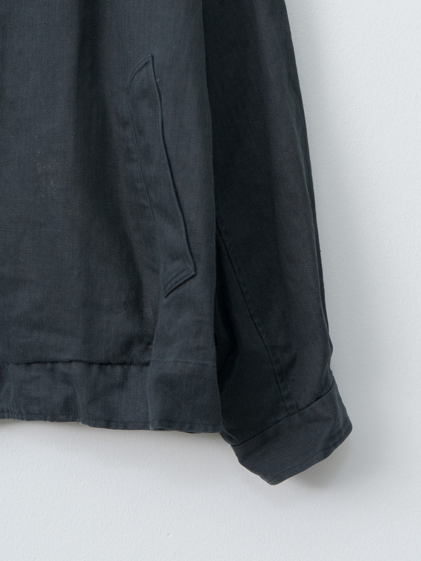 Namu Shop - ssstein Heavy Linen Herringbone Zip Jacket - Black