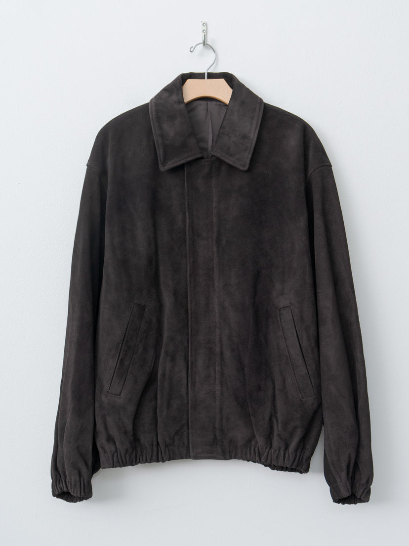 Namu Shop - ssstein Suede Zip Short Jacket - Dark Brown