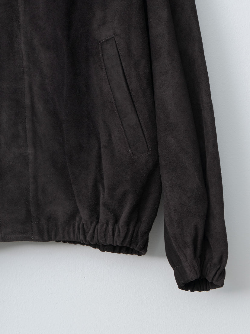 Namu Shop - ssstein Suede Zip Short Jacket - Dark Brown