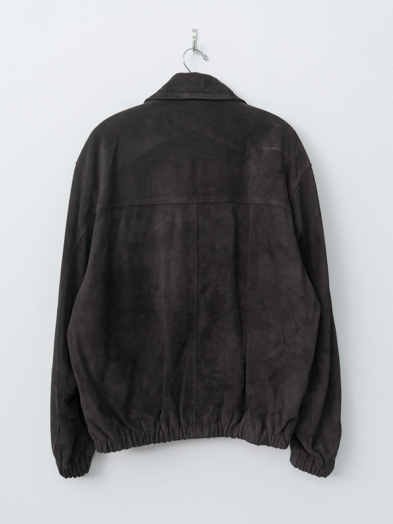 Suede Zip Short Jacket - Dark Brown