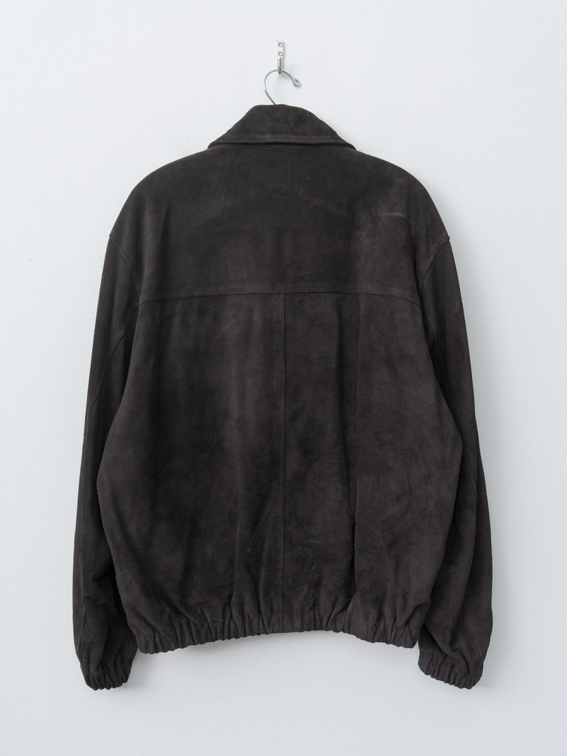 Namu Shop - ssstein Suede Zip Short Jacket - Dark Brown