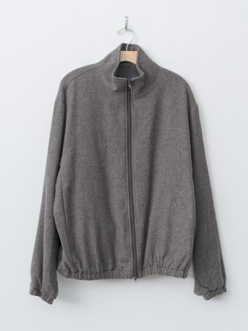 Namu Shop - ssstein Wool Cashmere Fleece Zip Blouson - Grey Brown