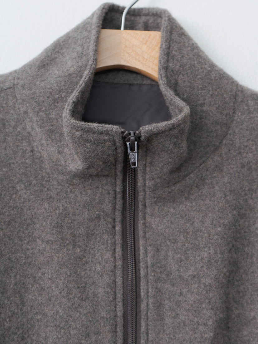 Namu Shop - ssstein Wool Cashmere Fleece Zip Blouson - Grey Brown