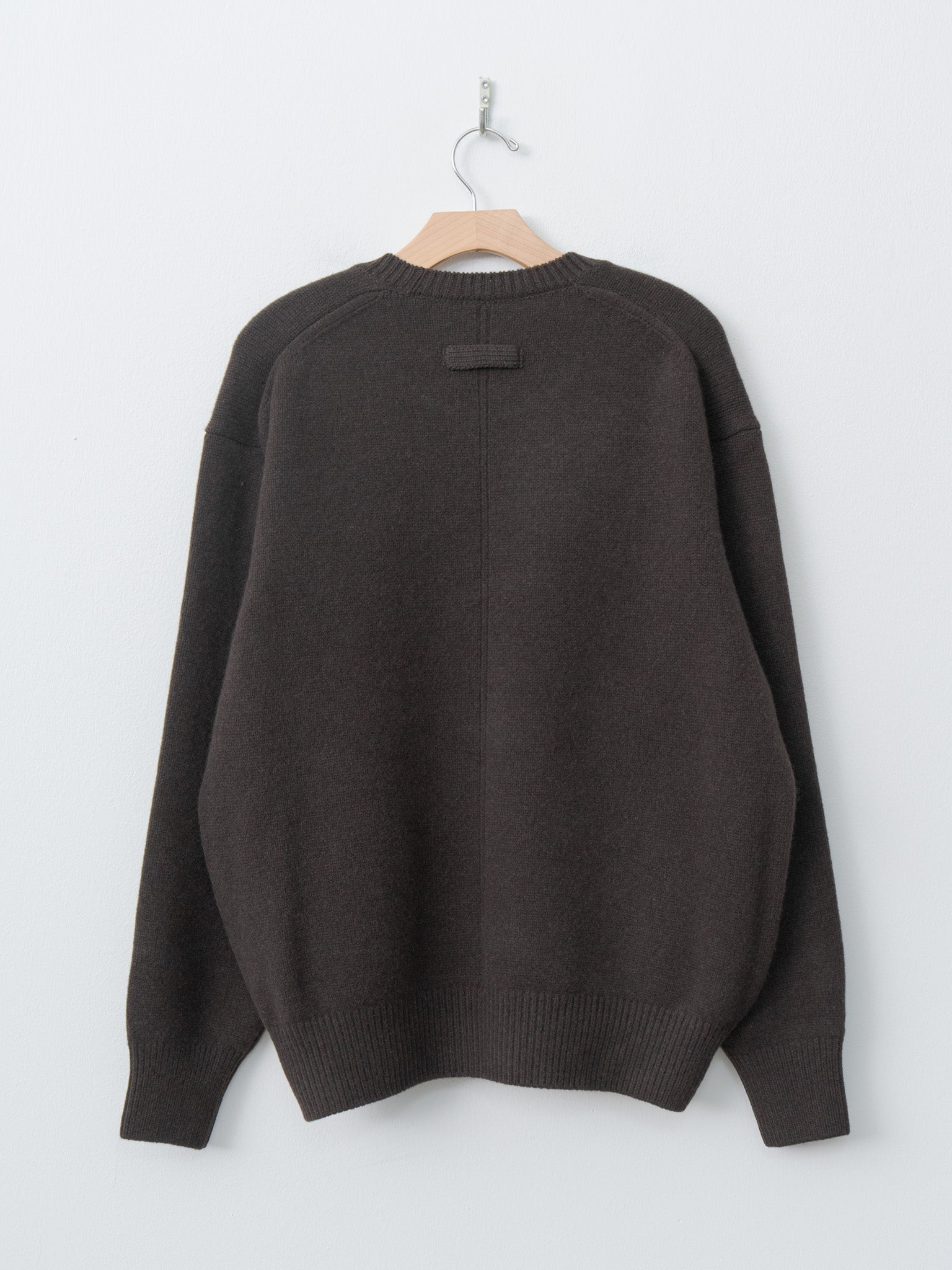 Extra Fine Wool Warm Knit Crewneck - Dark Brown