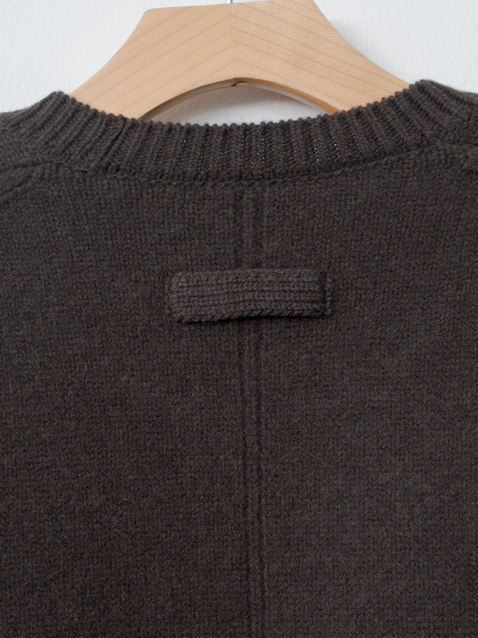 Extra Fine Wool Warm Knit Crewneck - Dark Brown