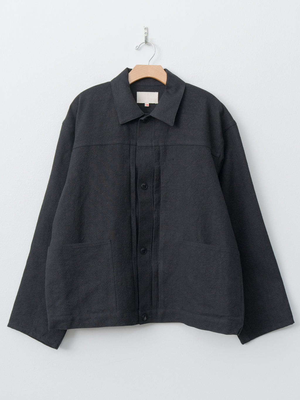 Max High Count Hemp Pleats Jacket - Black