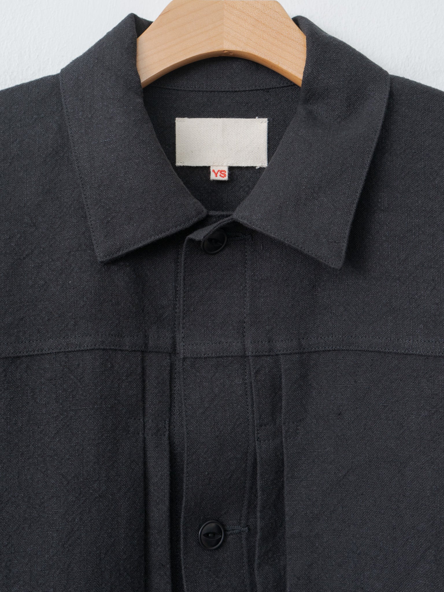 Max High Count Hemp Pleats Jacket - Black