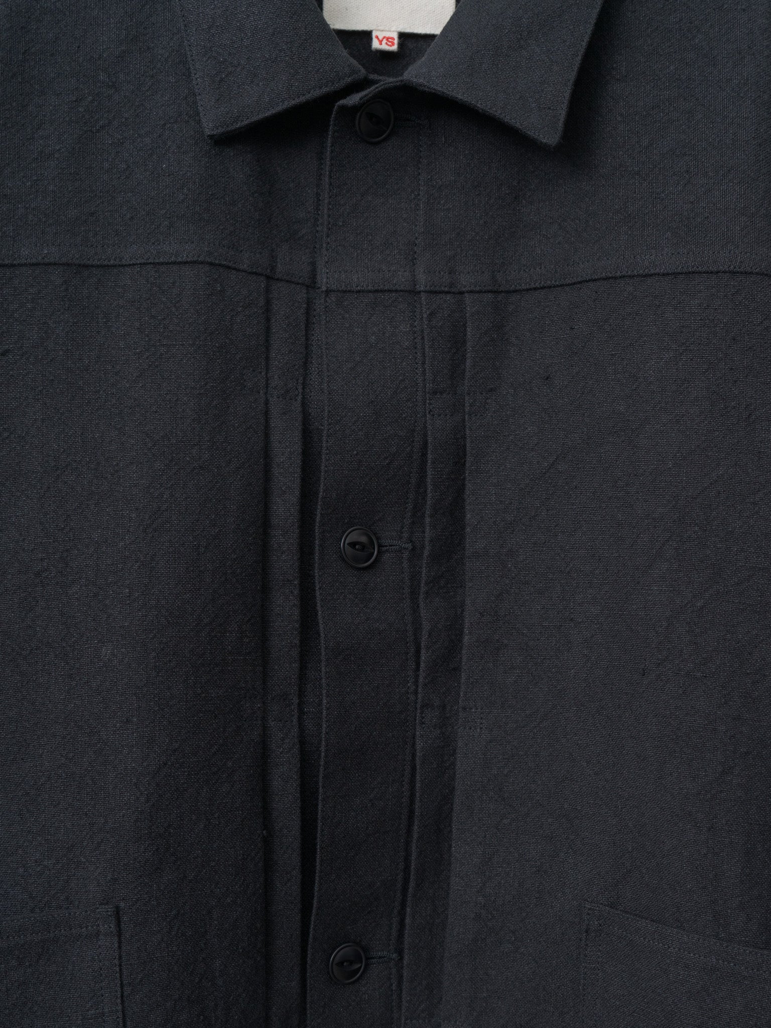 Max High Count Hemp Pleats Jacket - Black