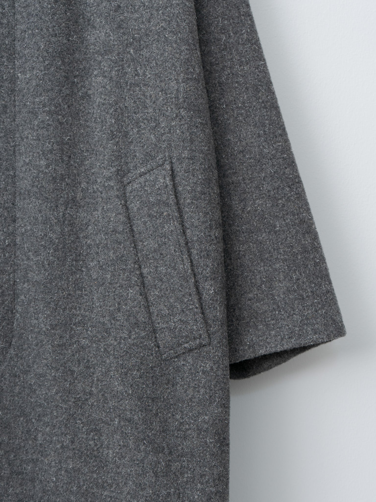 Kemp Melton Wool Bal Collar Coat - Charcoal Gray