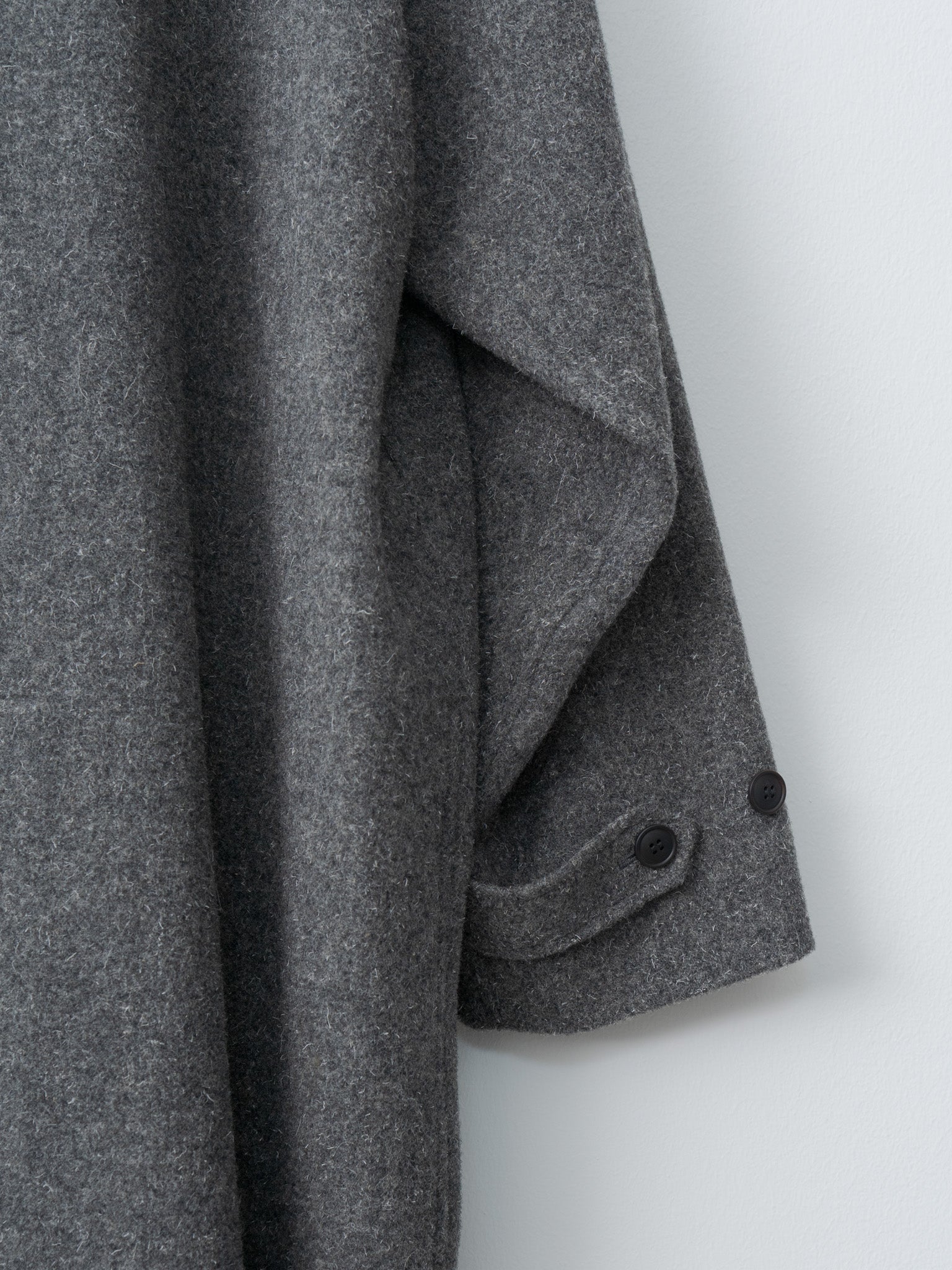 Kemp Melton Wool Bal Collar Coat - Charcoal Gray