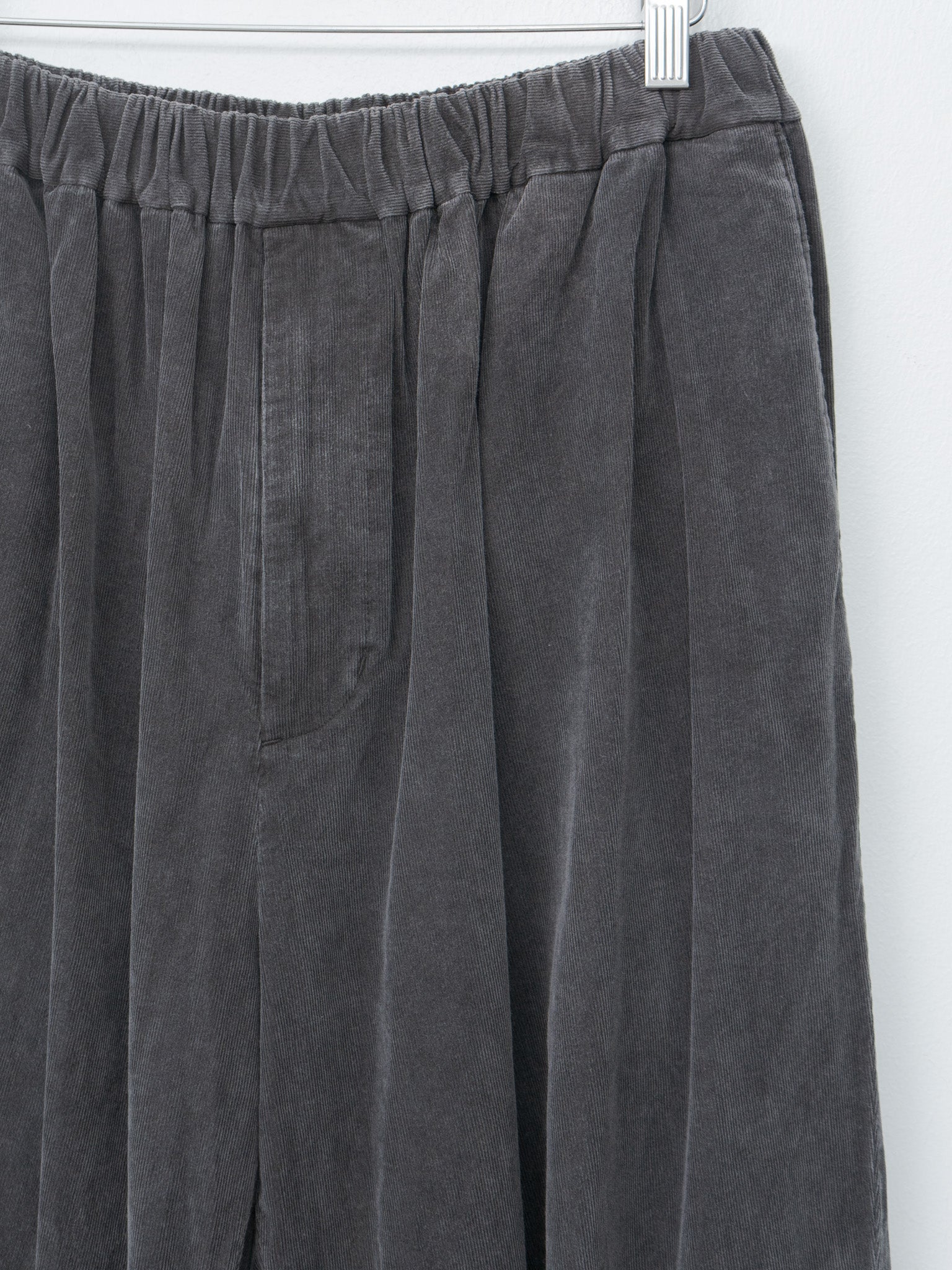 Micro Corduroy Wide Easy Pants - Sumi Ink