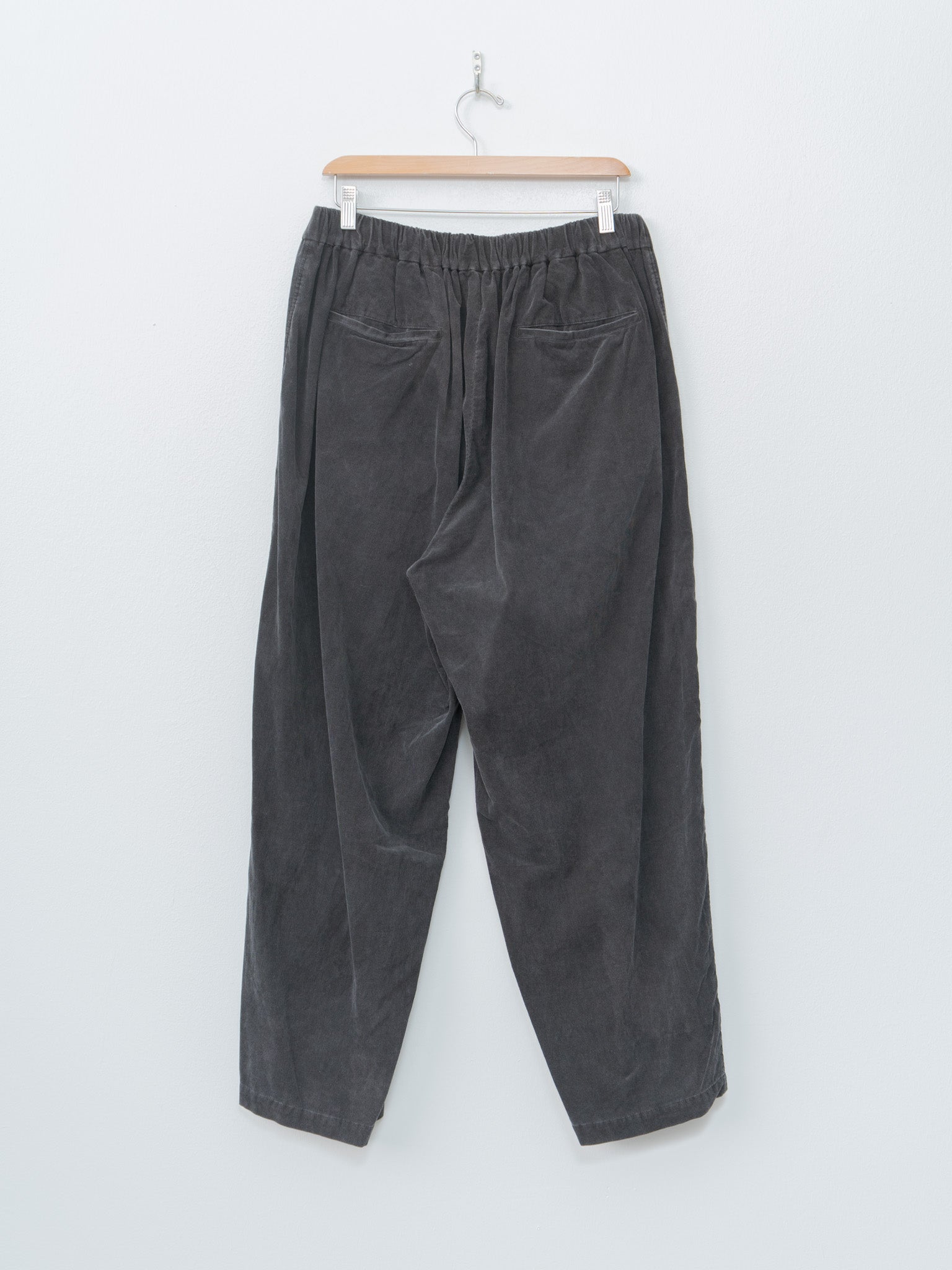 Micro Corduroy Wide Easy Pants - Sumi Ink
