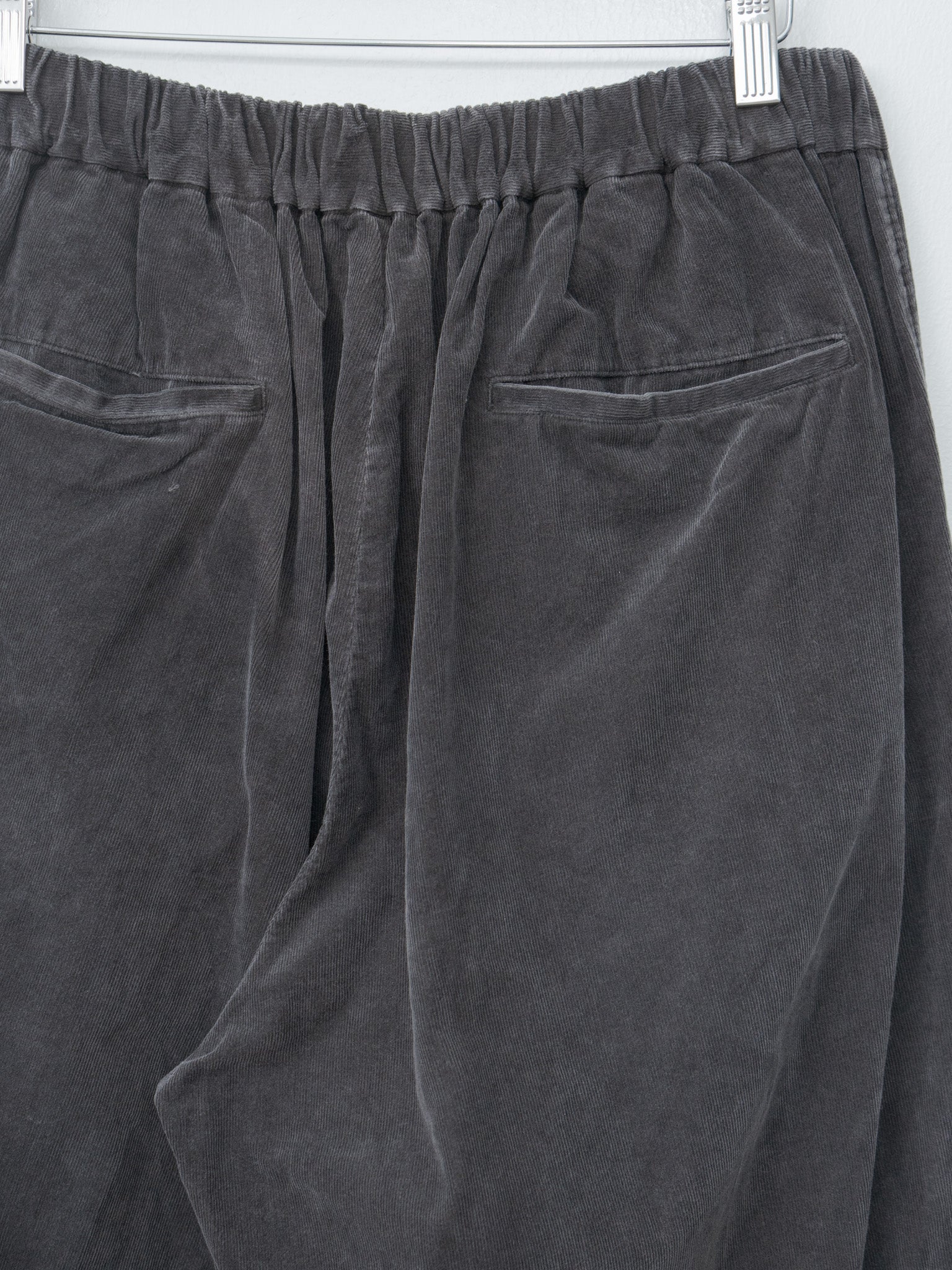 Micro Corduroy Wide Easy Pants - Sumi Ink